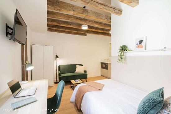  Cómoda habitación individual con baño privado y estacionamiento para bicicletas - MADRID 
