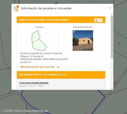  VENTA DE TERRENO EN BENEXAIMA ALICANTE CON CASETA DE APEROS - ALICANTE 