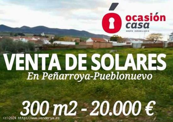 SOLAR EN PEÑARROYA POR TAN SOLO 20.000€ - CORDOBA