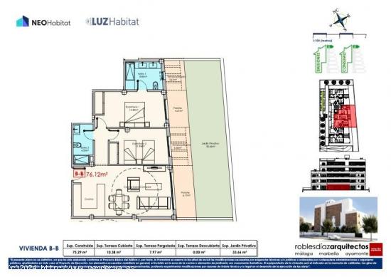 OBRA NUEVA EN MALAGA ZONA CARLOS HAYA. PISOS DE 2 Y 3 HABITACIONES Y ATICO DE 3 HABITACIONES. - MALA