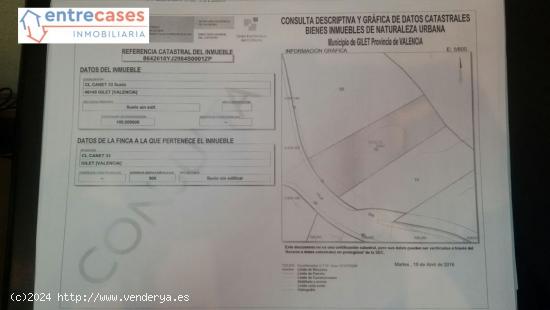TERRENO EN URBANIZACIÓN GILET DE 906 m2 - VALENCIA