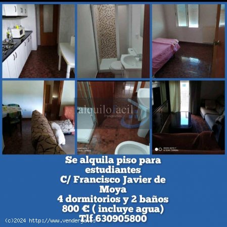 Se alquila piso/Francisco Javier de Moya/4 dormitorios/ 2 baños/1000 €