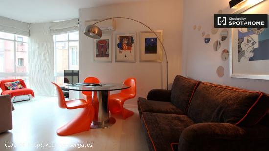 Moderno apartamento de 1 dormitorio con aire acondicionado en alquiler en Madrid Centro, cerca de Ó