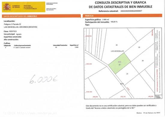 SE VENDEN 6 FINCAS RUSTICAS EN POLIGONO 3 DE ARCONES DESDE 5000€ - SEGOVIA