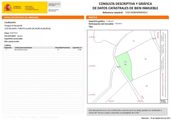 Terreno en venta en Fuente Álamo - MURCIA