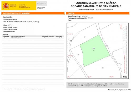 Terreno en venta en Fuente Álamo - MURCIA