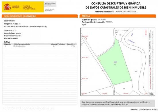 Terreno en venta en Fuente Álamo - MURCIA