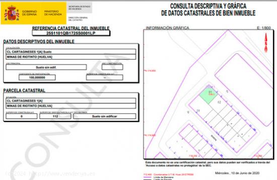 Parcela urbana en MINAS DE RIOTINTO - HUELVA