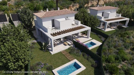 Mallorca, Cala Romántica, se vende pareado de obra nueva con 2 habitaciones y piscina comunitaria -