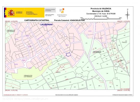 MAGNIFICA PARCELA DE 701m2 URBANA EN CHIVA - VALENCIA