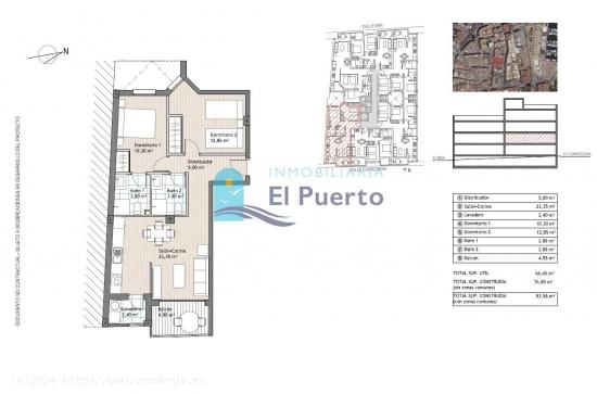 VIVIENDAS DE 2 Y 3 DORMITORIOS EN EL CENTRO DE PUERTO DE MAZARRÓN - REF 2208 - MURCIA