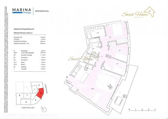 RESIDENCIAL MARINA MONTGAT CONSTA DE 24 EXCLUSIVAS VIVIENDAS DE 2 , 3 Y 4 DORMITORIOS , TOTALMENTE E