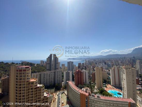 Lujoso Apartamento con gran terraza con vistas al mar frontales en rascacielo en Benidorm - ALICANTE