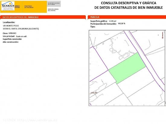 Solar en venta en El Ràfol d Almúnia (Alicante)