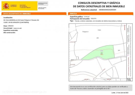 Parcela en venta en Isla (Cantabria)