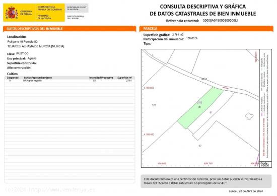 Parcela urbanizable en Alhama de Murcia - MURCIA