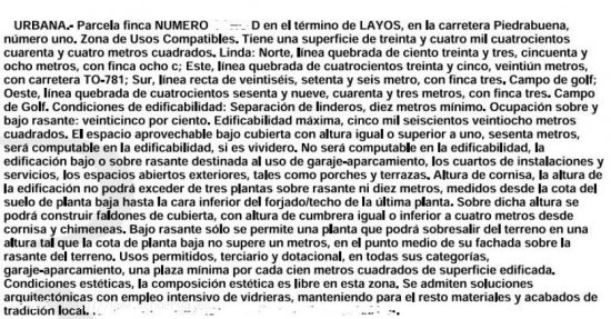 Terreno urbano para uso Terciario