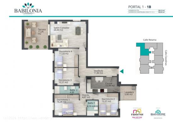  NUEVA PROMOCIÓN EN CIUDAD JARDÍN, PISO DE 4 DORMITORIOS CON TERRAZA ¡EN RESIDENCIAL CON PISCINA - 