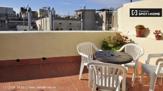 Espacioso piso de 2 habitaciones con enorme terraza en alquiler en el Barri Gòtic - BARCELONA