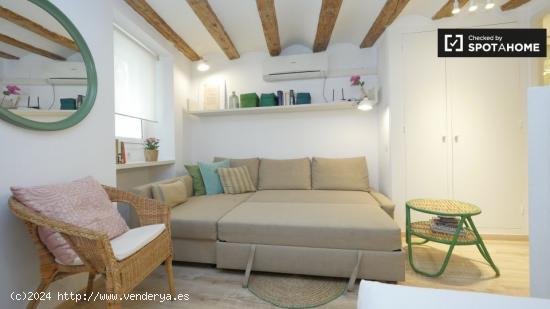 Encantador apartamento estudio con balcón y aire acondicionado en alquiler en Barri Gòtic - BARCEL