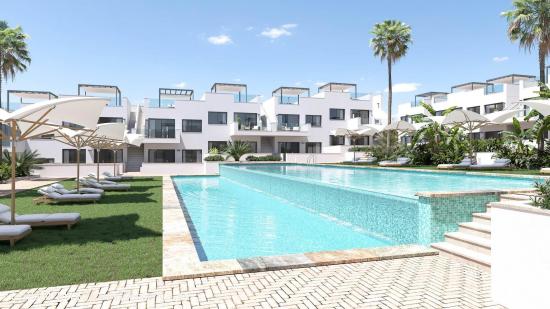 OBRA NUEVA - BUNGALOW EN LOS BALCONES DE 2 DORMITORIOS, PISCINA Y PARKING - ALICANTE