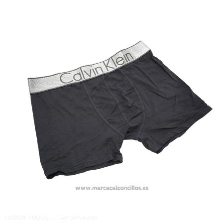  Boxer Calvin Klein Hombre Steel Blateado Negro 