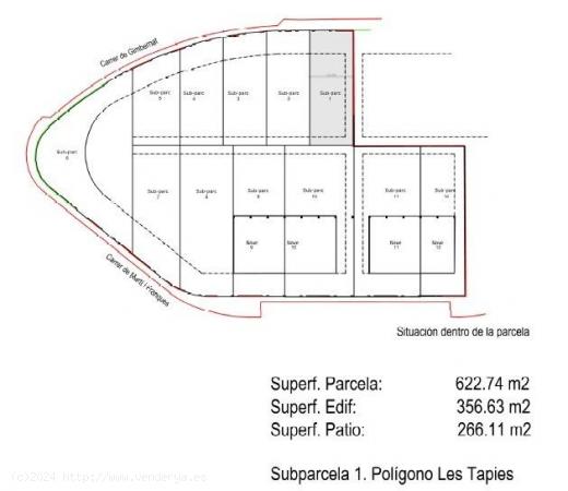 FANTÁSTICA PARCELA INDUSTRIAL DE 622 M2 LES TAPIES HOSPITALET DE L´INFANT - TARRAGONA