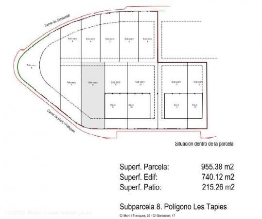 FANTÁSTICA PARCELA INDUSTRIAL DE 955 M2 EN LES TAPIES HOSPITALET DE L´INFANT - TARRAGONA