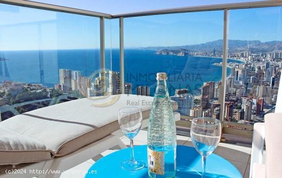  Lujoso Apartamento con gran terraza con vistas al mar y montaña en rascacielo en Benidorm - ALICANT 