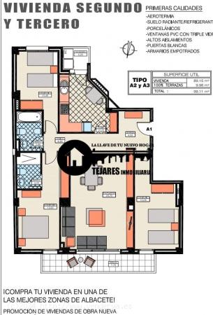 INMOBILIARIA TEJARES VENDE PISO DE OBRA NUEVA ZONA HOSPITAL-CORTE INGLÉS - ALBACETE