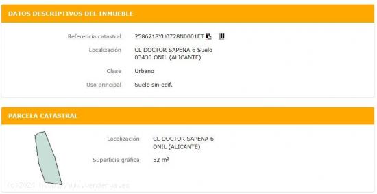 SOLAR EN VENTA ONIL - ALICANTE