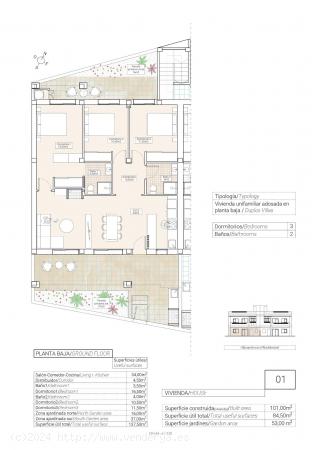 BUNGALOWS DE OBRA NUEVA EN HONDON DE LAS NIEVES - ALICANTE