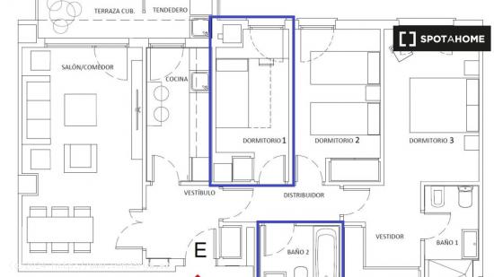 Se alquila habitación en piso de 3 habitaciones en Safranar - VALENCIA