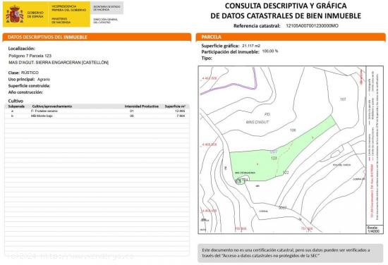 VENTA FINCA RUSTICA EN ZONA DE MONTAÑA CON VISTAS - CASTELLON