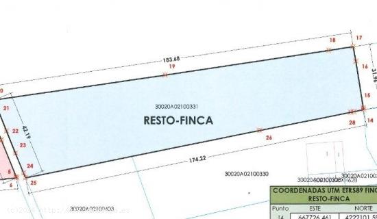 PARCELA RÚSTICA EN VENTA, FORTUNA - MURCIA