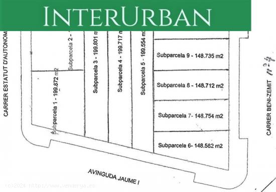  Oportunidad - Parcelas URBANAS en Benissanó a partir de 47.500€ + IVA - VALENCIA 