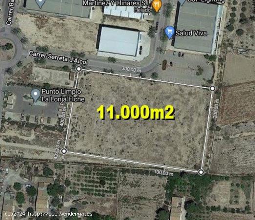  PARCELA 11.000M2 EN POLIGONO - ALICANTE 