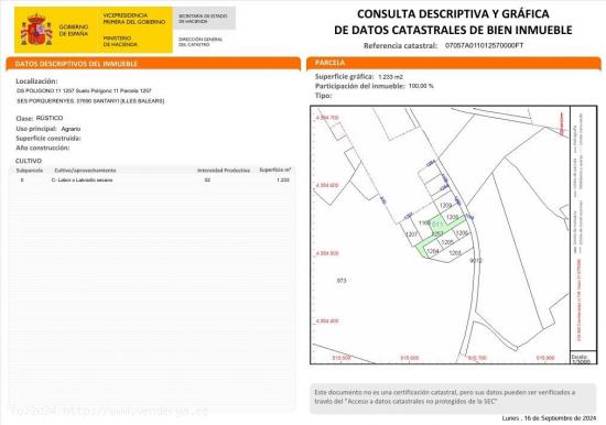 Solar rústico de 380m² - BALEARES