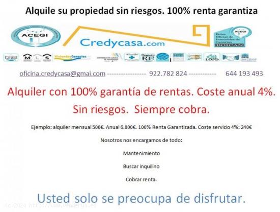 Credycasa  alquiler con  protección a propietarios de viviendas - SANTA CRUZ DE TENERIFE