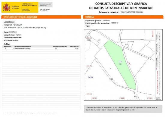 Finca Rústica en Roldán - MURCIA