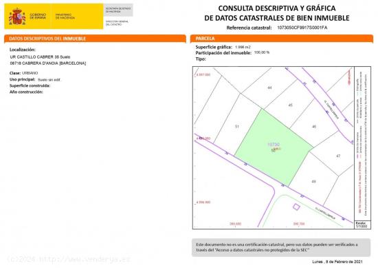  VENTA TERRENO URBANO EN CABRERA D'ANOIA!! - BARCELONA 