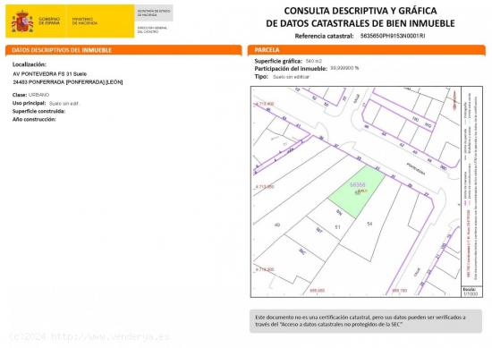 Venta parcela urbana flores del Sil - LEON