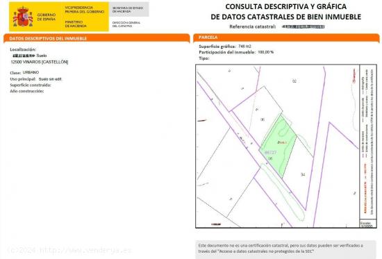 SE VENDE TERRENO URBANO EN ZONA CALES VINARÒS - CASTELLON