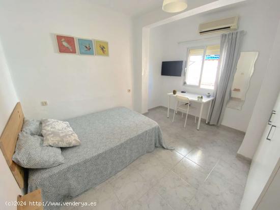 Luminosa habitación con cama de matrimonio equipada para estudiantes - SEVILLA