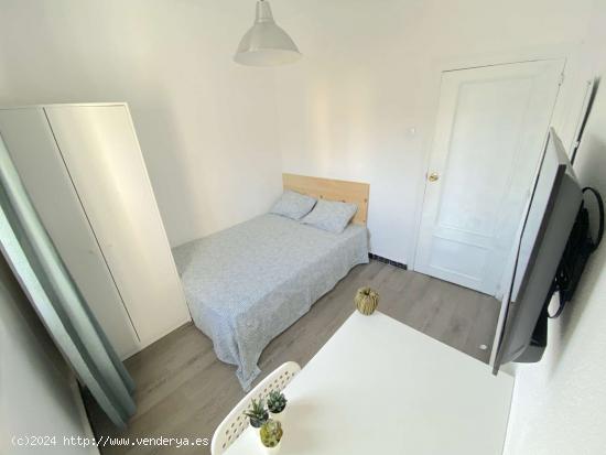 Luminosa habitación con cama de matrimonio equipada para estudiantes - SEVILLA