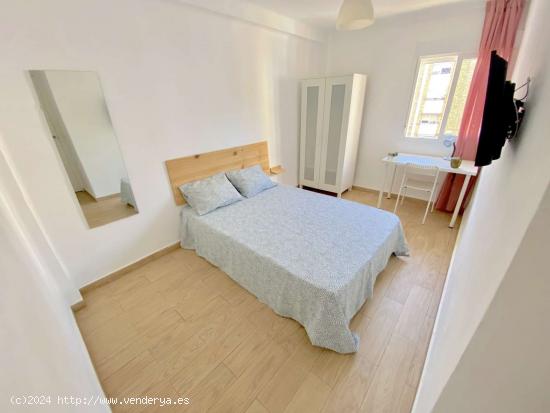 Luminosa habitación con cama de matrimonio equipada para estudiantes - SEVILLA