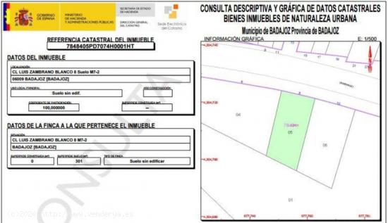 Parcelas de terreno urbanizables en Suerte de Saavedra - BADAJOZ