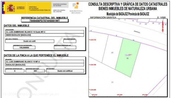 Parcelas de terreno urbanizables en Suerte de Saavedra - BADAJOZ