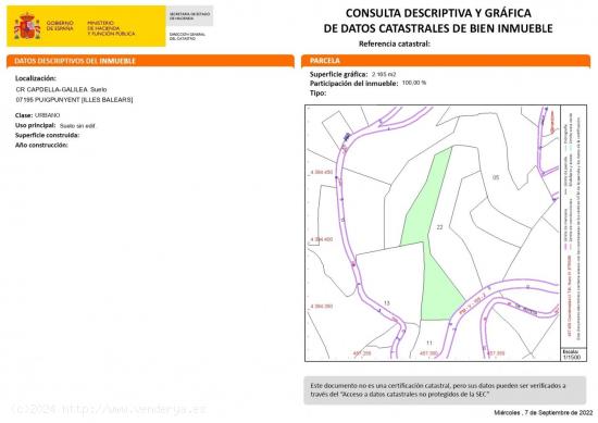 ¡ SE VENDE SOLAR URBANO EN GALILEA ! - BALEARES