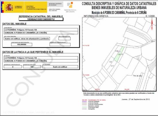 TERRENO URBANIZABLE EN SANTA CRUZ - A CORUÑA